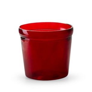 Glaspot 'pottz' rood h10,5 d11,5 cm