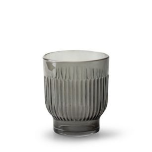 Tealightholder 'dex' smoke h8.5 d7.5 cm