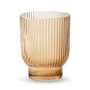 Theelichthouder 'dex' beige h12,5 d10 cm