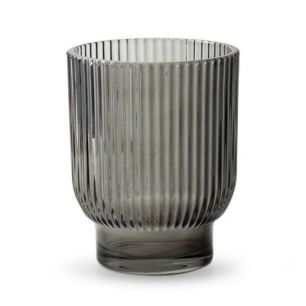 Theelichthouder 'dex' smoke h12,5 d10 cm