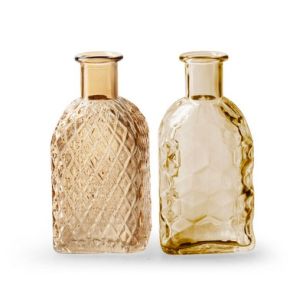 Bottle 'R&B' square 2-ass beige h13.5 d6.5 cm