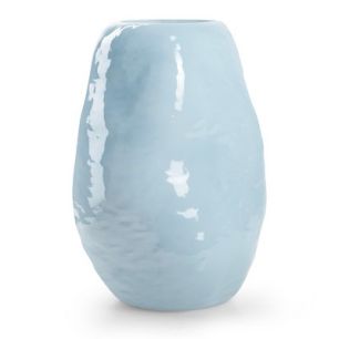 Kugelvase 'Fiep' blau glänzend h24,5 d17,5 cm