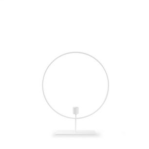 Metal ring with candleholder on foot 'ring' white h30 d25 cm