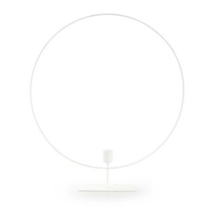Metal ring with candleholder on foot 'ring' white h45 d40 cm