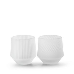 Theelichthouder 2 ass. 'menno' frost h8 d8 cm