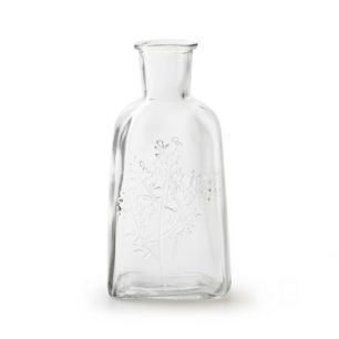 Bottle with flowerpattern 'frans' h19 d9.5 cm