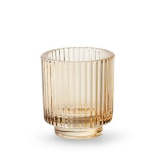 Theelichthouder 'richard' beige h8,5 d8 cm