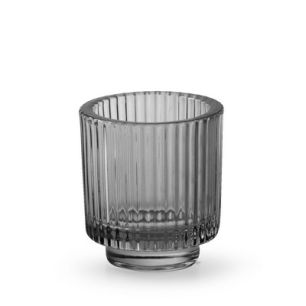 Theelichthouder 'richard' smoke h8,5 d8 cm