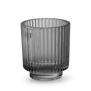 Theelichthouder 'richard' smoke h10 d9 cm