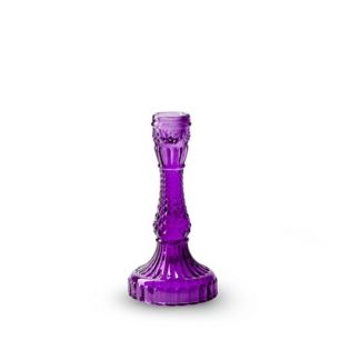 Candleholder 'sita' purple h17 d8 cm