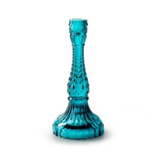 Candleholder 'sita' petrol blue h22,5 d9,5 cm