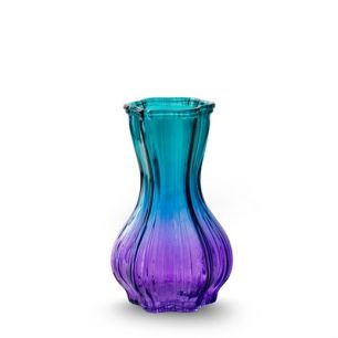 Vase 'melchior' petrol blue purple h15 d9 cm