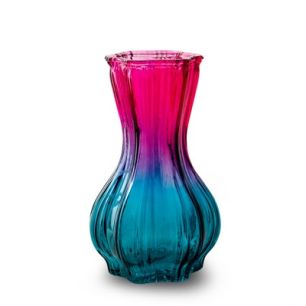 Vase 'melchior' fuchsia petrol blue h20 d11.5 cm