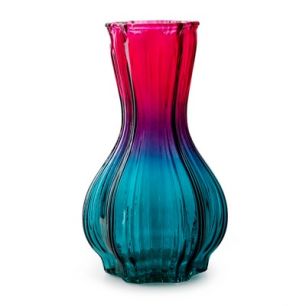 Vase 'melchior' fuchsia petrol blue h25 d15 cm