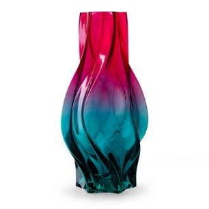 Vase 'shelby' fuchsia petrol blue h32 d16.5 cm
