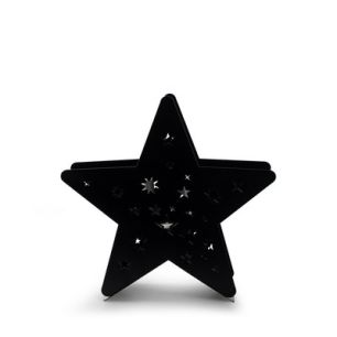 Metallstern mit Glas 'Babs' schwarz 28x28x9 cm
