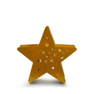 Metallstern mit Glas 'Babs' gold 28x28x9 cm