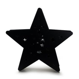 Metallstern mit Glas 'Babs' schwarz 40x40x10 cm