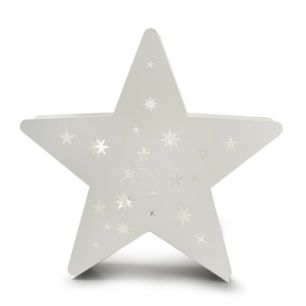 Metallstern mit Glas 'Babs' weiß 40x40x10 cm