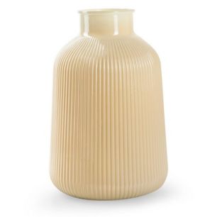 Vase 'sigrid' beige shiny h26 d17.5 cm