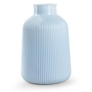 Vase 'sigrid' blue shiny h26 d17.5 cm