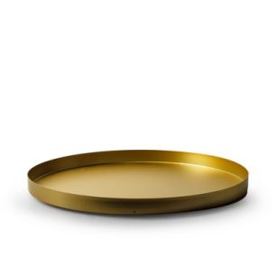 Metal tray 'plate' gold h2 d31 cm