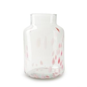 Vase with dots 'gigi' pink h25 d19 cm