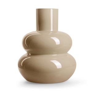 Eco Vase 'Frost' beige glänzend h35 d29 cm