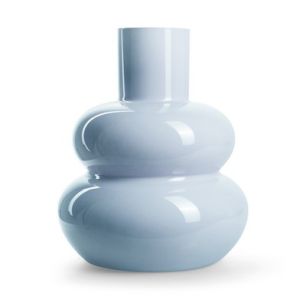 Eco Vase 'Frost' blau glänzend h35 d29 cm