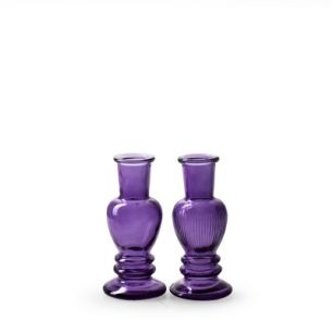 Vase 2ass. 'liselot' purple h12 d5.5 cm