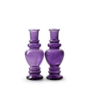Vase 2ass. 'liselot' purple h16 d6 cm