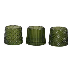 Teelichthalter 3-fach „Pompidou” grün H 7 d 8 cm