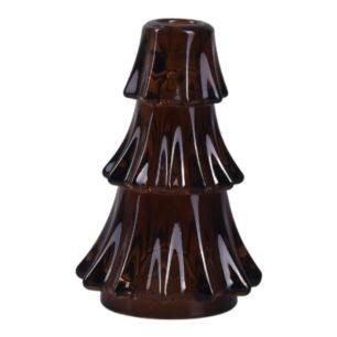 Candlestick “lumi” brown h15 d10 cm