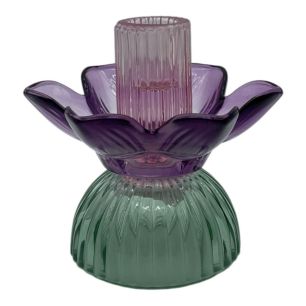 Kandelaar solis blauw paars h11.5 d12cm