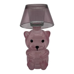 Kandelaar beer roze h22 d12cm