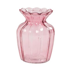 Vase Kamina rose h15,5 d11,5cm