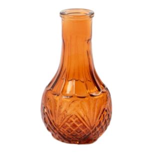 Vase bouteille Linda orange h11 d6cm