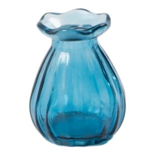 Vase bouteille Sedona bleu h8,5 d6,8cm