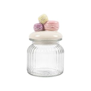Storage jar macaron white h17 d11cm