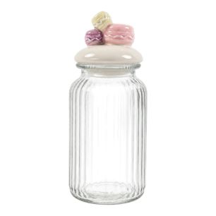 Storage jar macaron white h25 d11cm