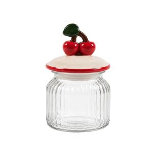 Storage jar cherry white h17 d11cm