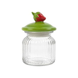 Storage jar strawberry green h17 d11cm