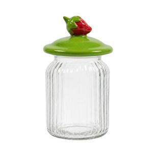 Storage jar strawberry green h21,5 d11cm