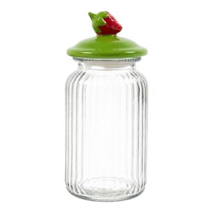 Storage jar strawberry green h25 d11cm