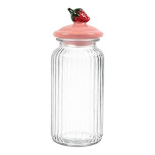 Storage jar strawberry pink h25 d11cm