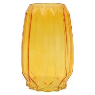 Vase Noud yellow h20 d8,5x12,5cm (cc)