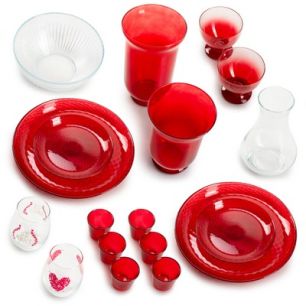 Giftset 18 dlg 'ontbijt op bed' rood
