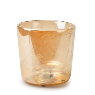 Conical vase with ledlight in tray 12 pieces 'aurelia' h11 d11 cm gold