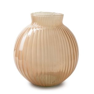 Eco ribbel bolvaas 'hooper' beige h22 d22 cm