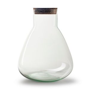 Eco vaas met kurk 'erlemeyer' h32 d29 cm